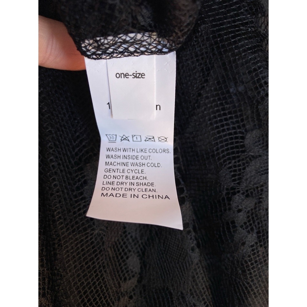 Sheer Lace Maxi Cloak Cape Whimsigoth Goth Emo Flowy Kimono Womens OS Black - Picture 11 of 12